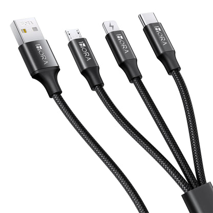 Cable USB C 3 en 1 Cable 1M Negro