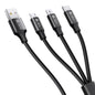 Cable USB C 3 en 1 Cable 1M Negro